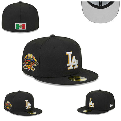 Los Angeles Dodgers Black Gold Flat Brim Cap