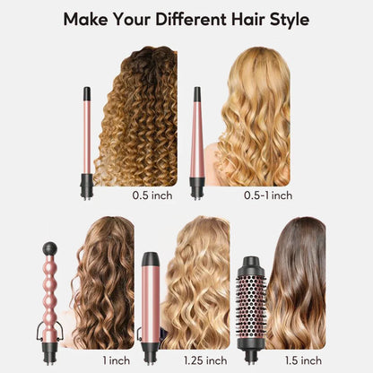 5-in-1 Professional Hair Styler Salon- Perfect Curls at Home in Minutes