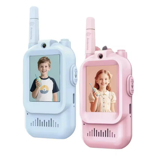 Video Walkie Talkies for Kids 2 Pack Rechargeable Toddler Toys for Indoor Camping Travel Birthday Gfits for Kids Ages 3-12