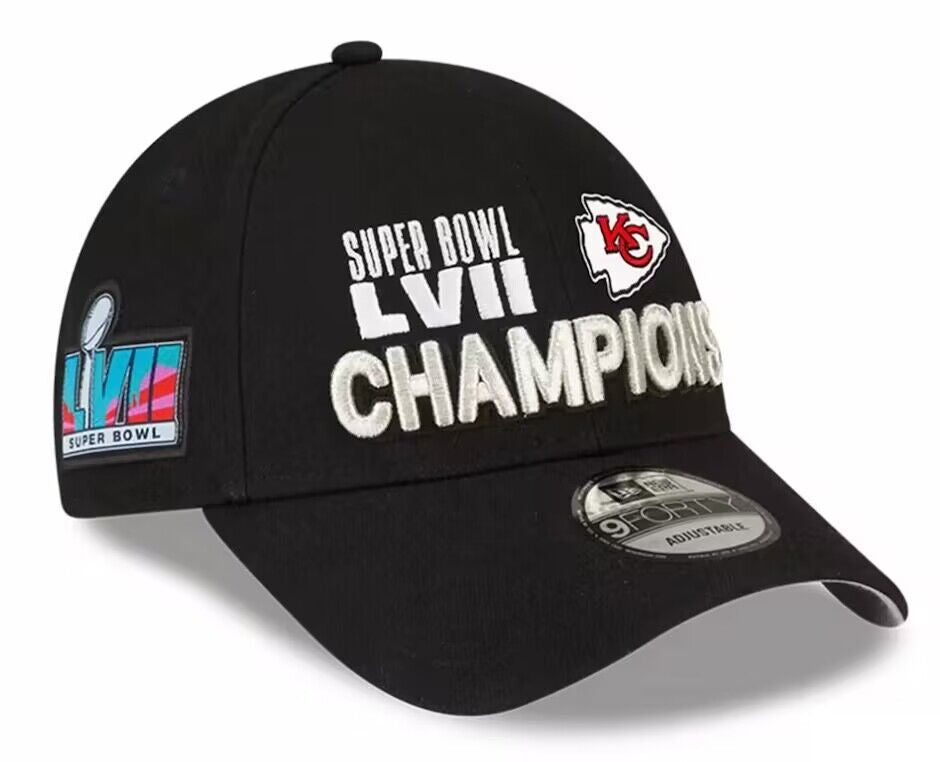 Kansas City Chiefs Black/White Super Bowl LVII Champions 9FORTY Adjustable