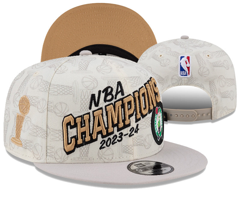 Boston Celtics White/Gray NBA Champions 2023-24 Boston Celtics 9FIFTY Snapback