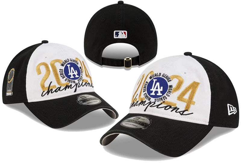 Los Angeles Dodgers Black/White 2024 World Series Champions 9TWENTY Strapback
