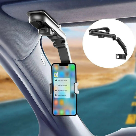 Sun Visor Phone Holder 360° Rotatable Rearview Car Mount Universal Clip Stand