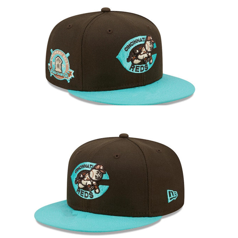 Cincinnati Reds Brown/Turquoise Cincinnati Reds World Champions 59FIFTY Fitted