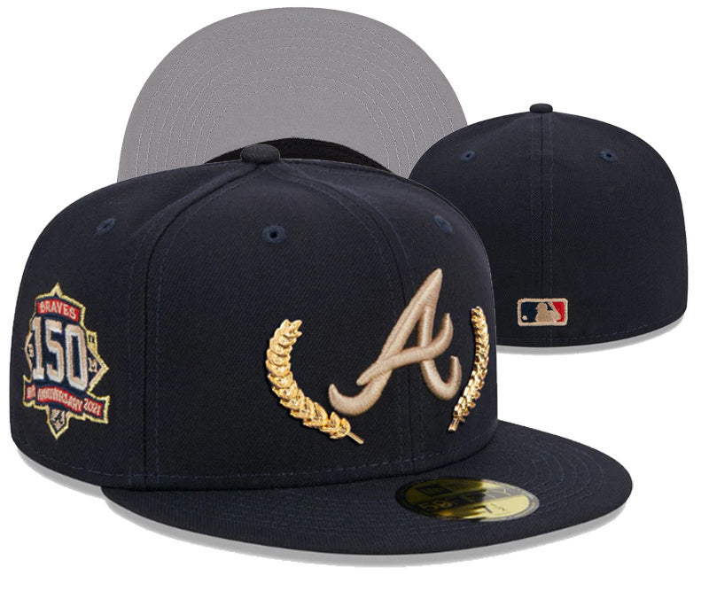 Atlanta Braves Navy/Gray Atlanta Braves 150th Anniversary 2021 59FIFTY Fitted