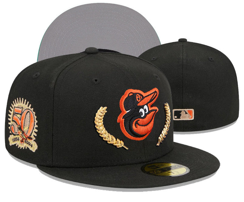 Baltimore Orioles Black/Orange Baltimore Orioles 50th Anniversary (1954-2004 59FIFTY Fitted