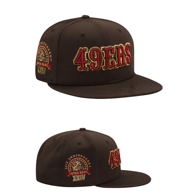 San Francisco 49ers Brown/Red 30th Anniversary Super Bowl XXIV 59FIFTY Fitted