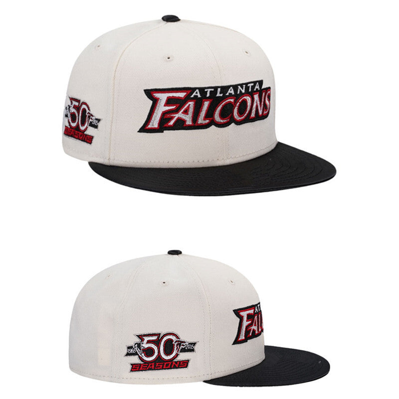 Atlanta Falcons Cream/Black Atlanta Falcons 50 Seasons (1966-2015 59FIFTY Fitted