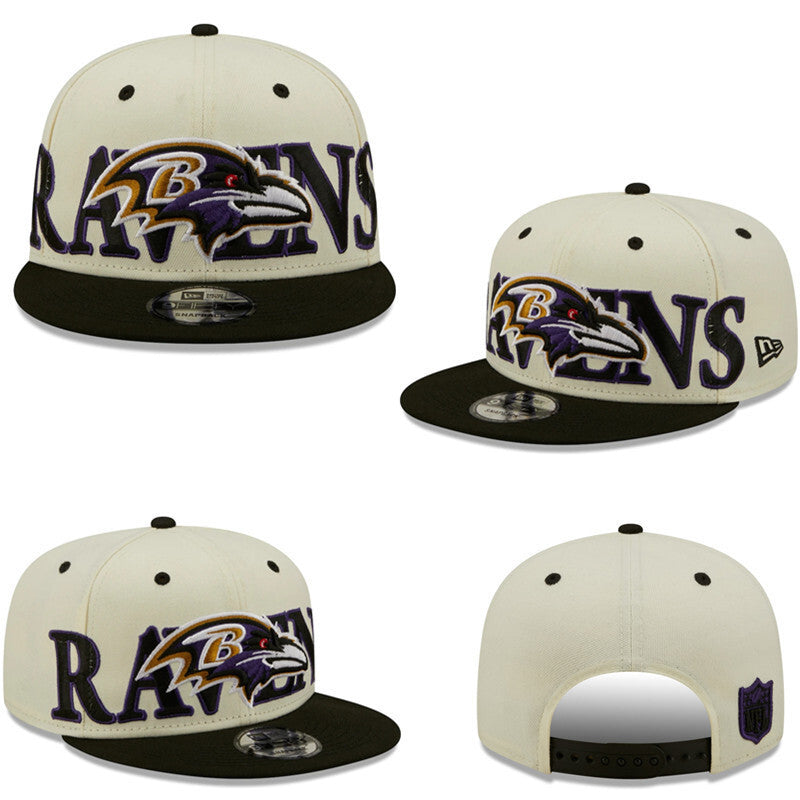 Baltimore Ravens Cream/Black NFL Draft/Sideline 2023 9FIFTY Snapback