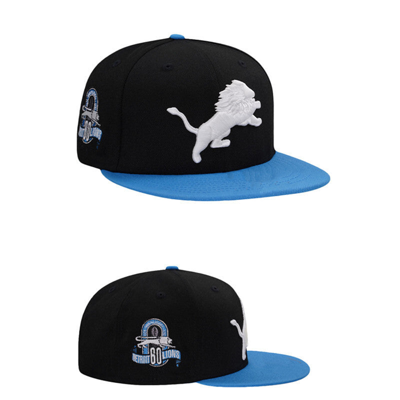 Detroit Lions Black/Light Blue Detroit Lions 60th Anniversary 59FIFTY Fitted