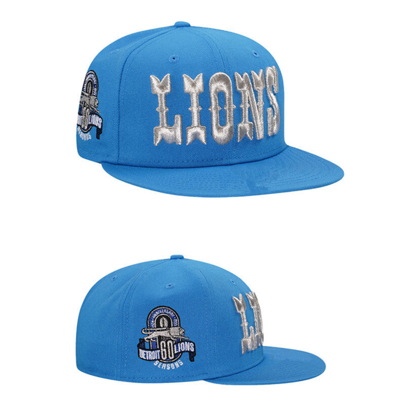 Detroit Lions Light Blue/Silver Detroit Lions 60 Seasons Anniversary 59FIFTY Fitted