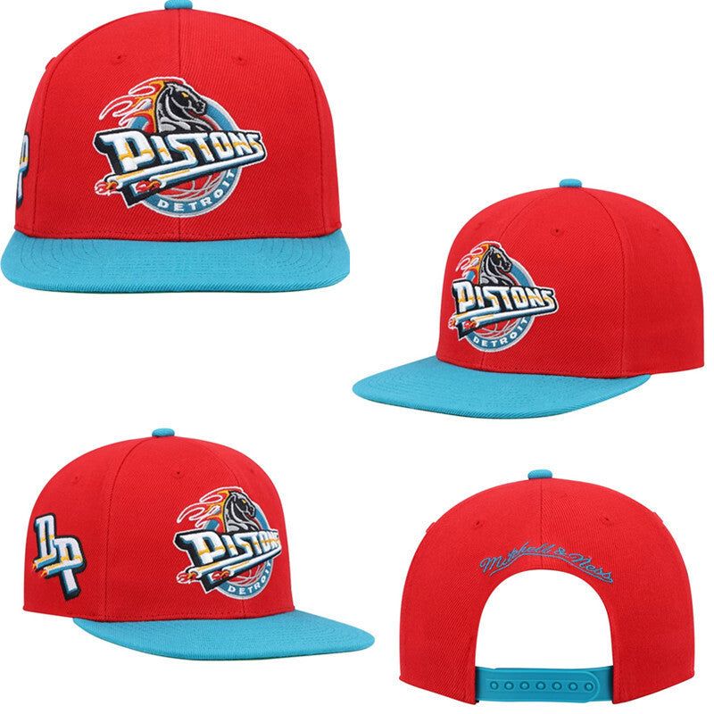 Detroit Pistons Red/Teal Blue Snapback