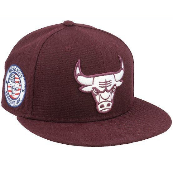 Chicago Bulls Burgundy/White Chicago Bulls Established 1966 Commemorative Snapback