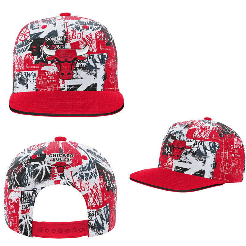 Chicago Bulls White/Red Edition grafite/street art estampas Snapback
