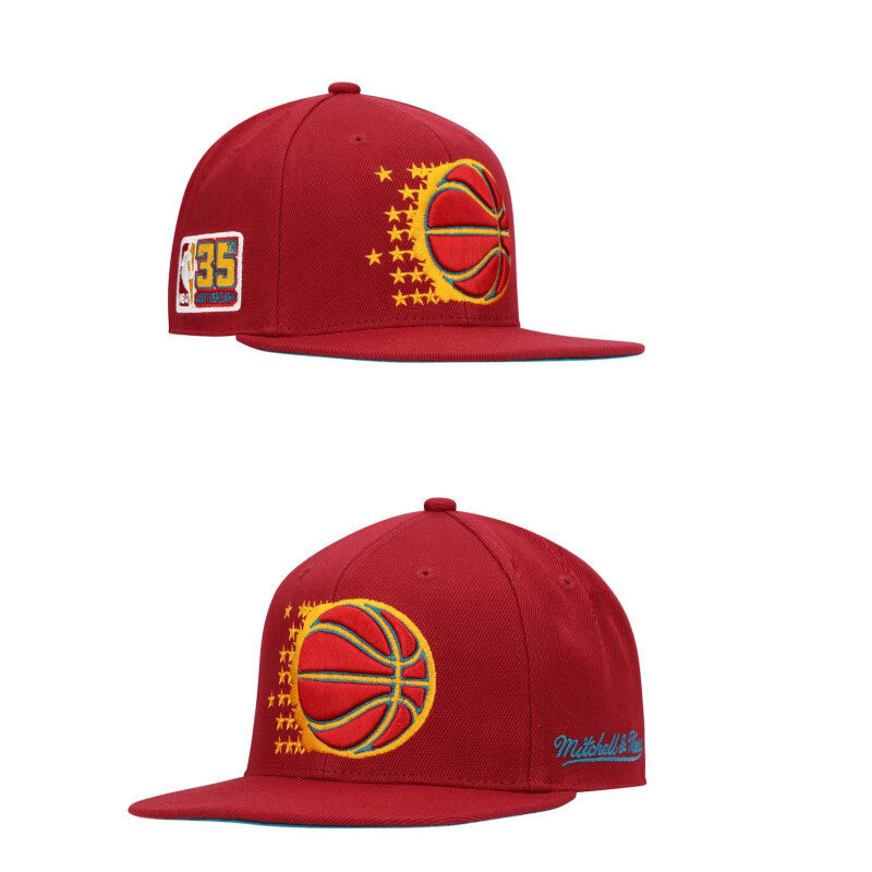 Denver Nuggets Dark Red/Gold NBA 35th Anniversary Snapback