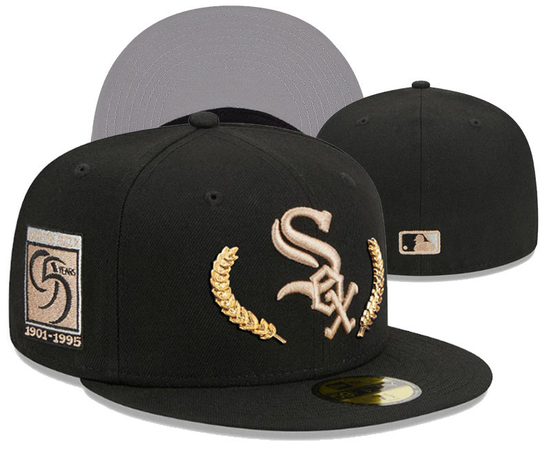 Chicago White Sox Black/Gold 95 Anniversary Chicago White Sox (1901-1995 59FIFTY Fitted