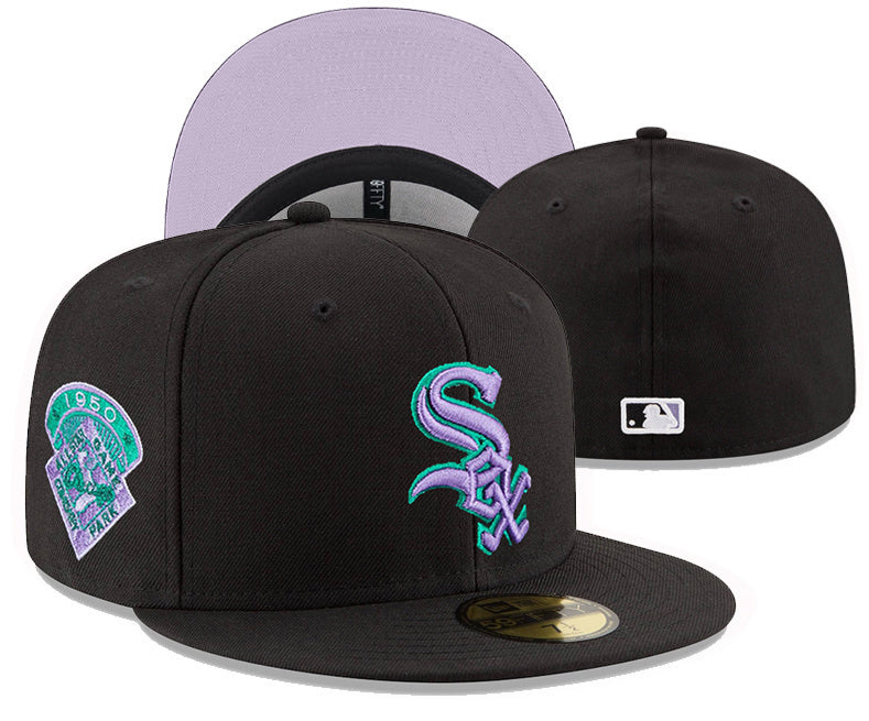 Chicago White Sox Black/Lilás Comiskey Park 1950 Anniversary 59FIFTY Fitted