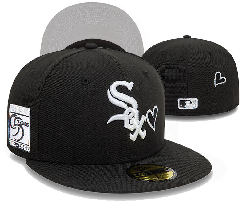 Chicago White Sox Black/White Chicago White Sox Anniversary Patch Edition 59FIFTY Fitted