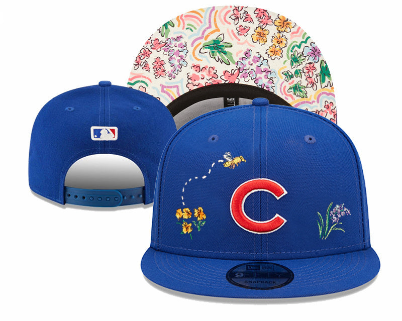 Chicago Cubs Royal Blue/Red Edition floral/Nature (flores e abelha) 9FIFTY Snapback