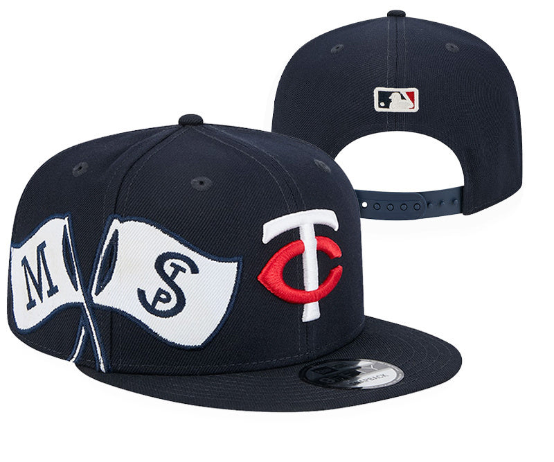 Minnesota Twins Navy/White City Connect/MSP Flags Edition 9FIFTY Snapback
