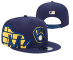 Milwaukee Brewers Navy/Yellow Sidepatch/Oversized Logo Edition 9FIFTY Snapback