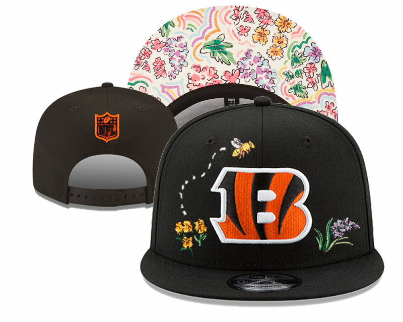 Cincinnati Bengals Black/Orange NFL Crucial Catch/Nature/Floral Edition 9FIFTY Snapback
