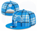 Detroit Lions Blue/White Plaid/Plaid Collection 9FIFTY Snapback