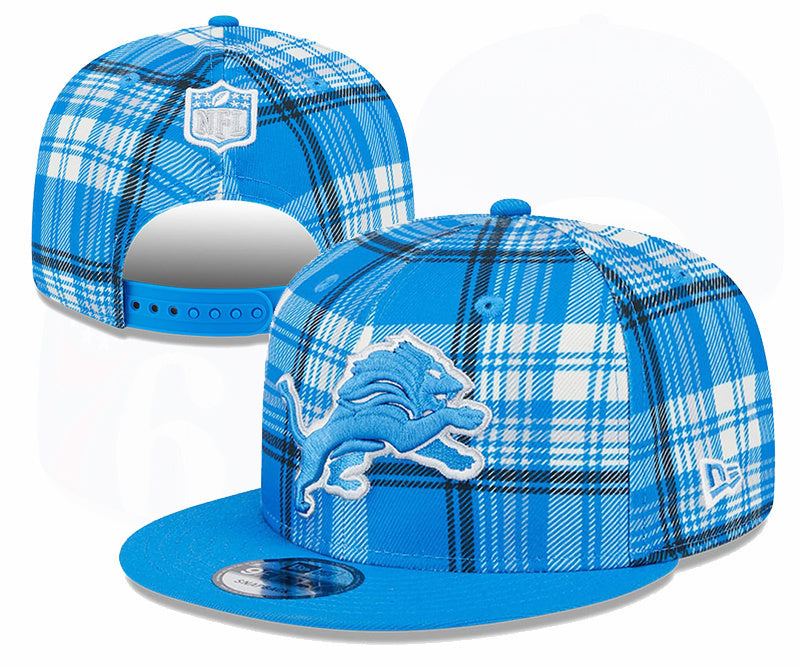 Detroit Lions Blue/White Plaid/Plaid Collection 9FIFTY Snapback