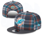Miami Dolphins Multicolor Plaid (Gray, Blue, Orange)/Dark Gray Plaid/Plaid Edition 9FIFTY Snapback