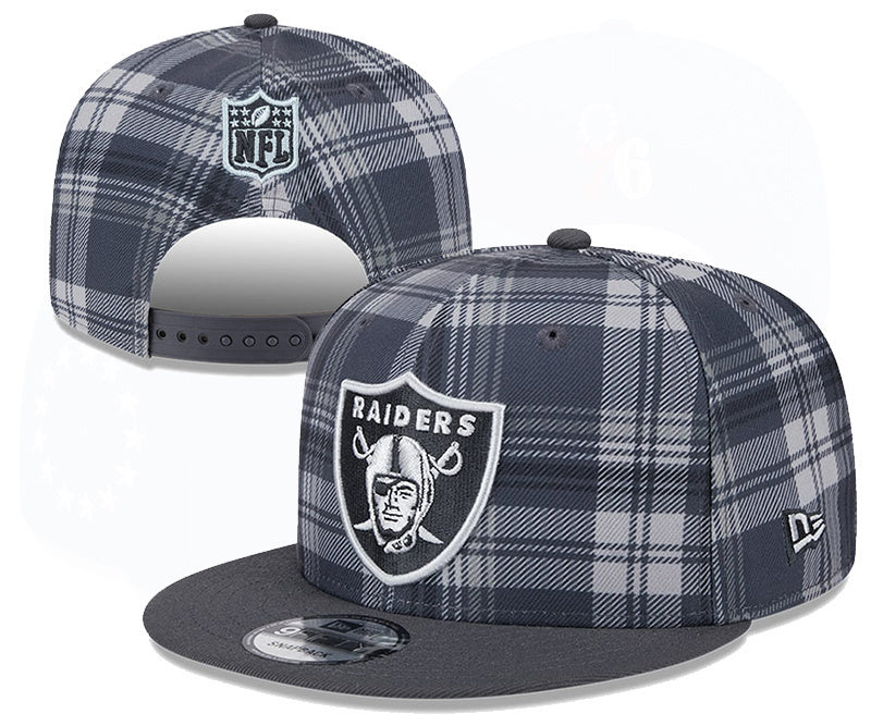 Las Vegas Raiders Plaid Gray/Dark Gray 9FIFTY Snapback