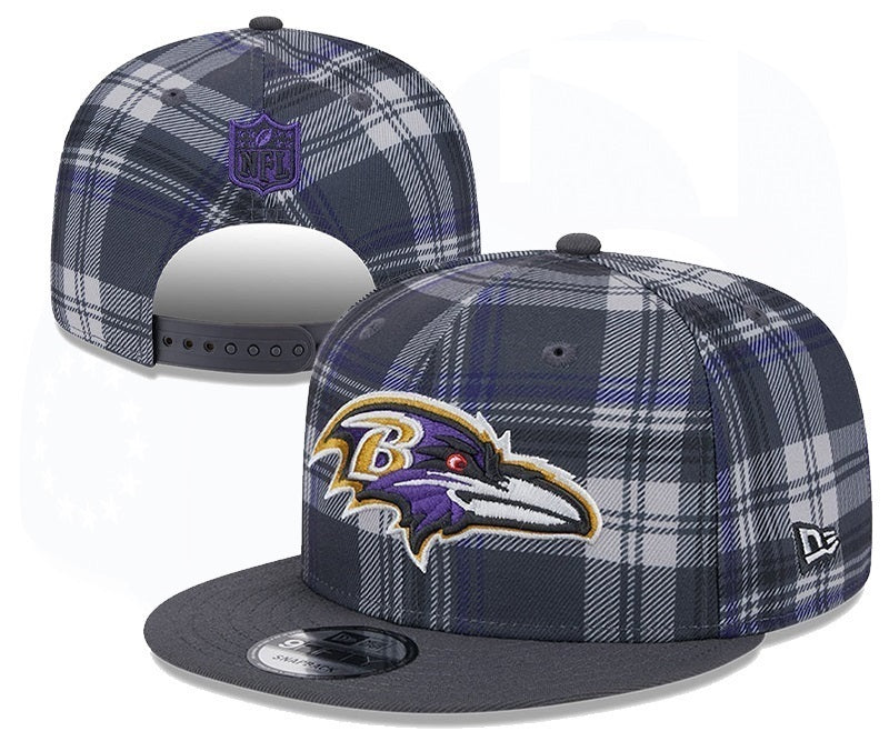 Baltimore Ravens Navy Plaid/Gray 9FIFTY Snapback