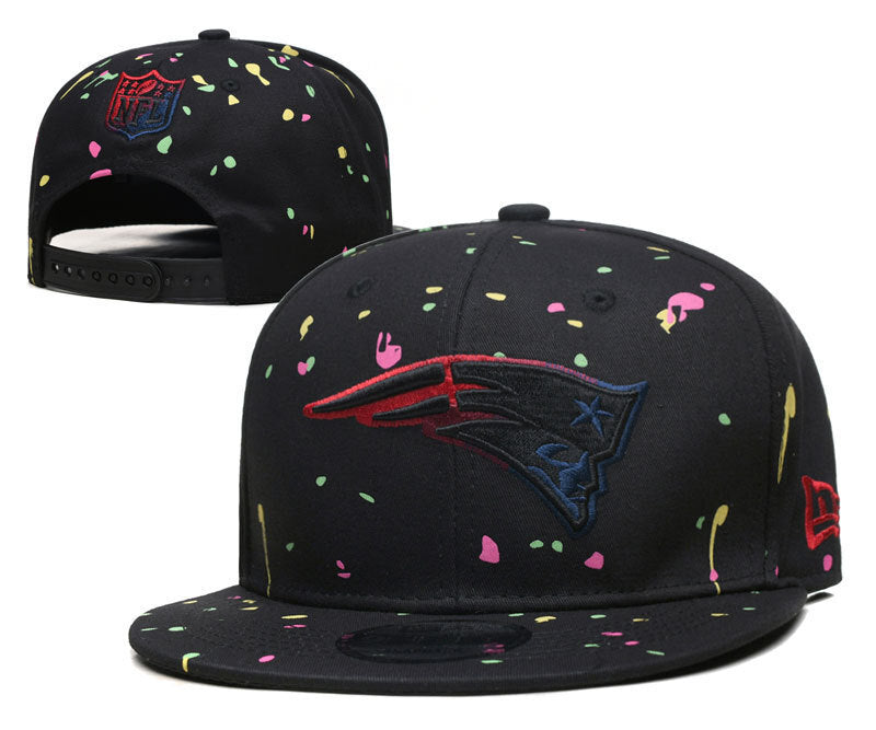 New England Patriots Black NFL Paint Splatter/Confetti Edition 9FIFTY Snapback