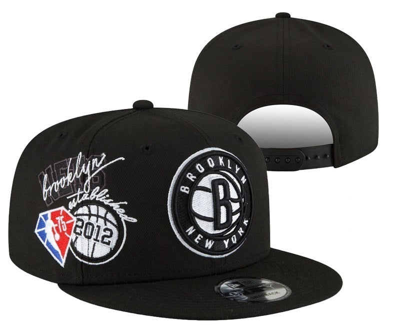 Brooklyn Nets Black/White NBA 75th Anniversary/Brooklyn Nets 9FIFTY Snapback