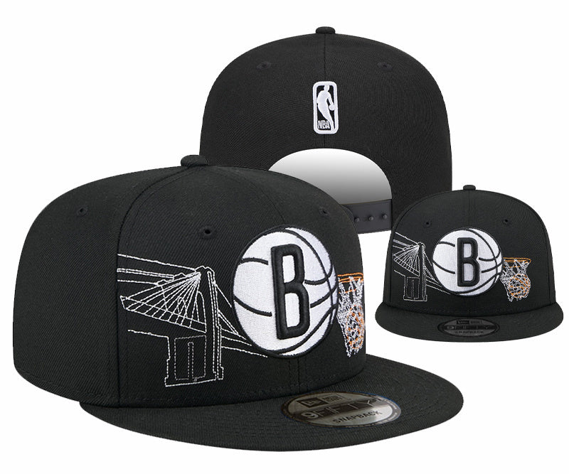Brooklyn Nets Black/White NBA Draft/City Edition motivo 9FIFTY Snapback