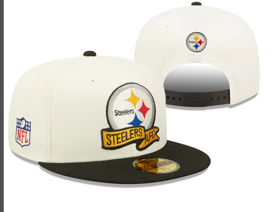 Pittsburgh Steelers Cream/Black Green UV NFL Draft / Chrome Two-Tone 59FIFTY 59FIFTY Fitted