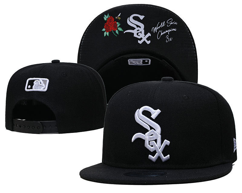 Chicago White Sox Black/White World Series Champions 3x Embroidered 9FIFTY Snapback