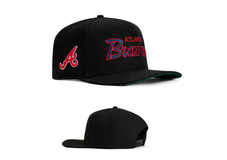 Atlanta Braves Black/Red Green UV Snapback