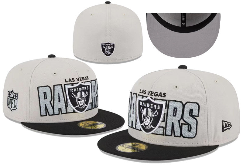 Las Vegas Raiders White/Black NFL Draft 2023 59FIFTY Fitted