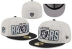 Las Vegas Raiders White/Black NFL Draft 2023 59FIFTY Fitted