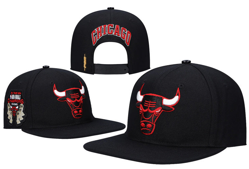 Chicago Bulls Black/Red Six Time NBA Finals Champions Snapback