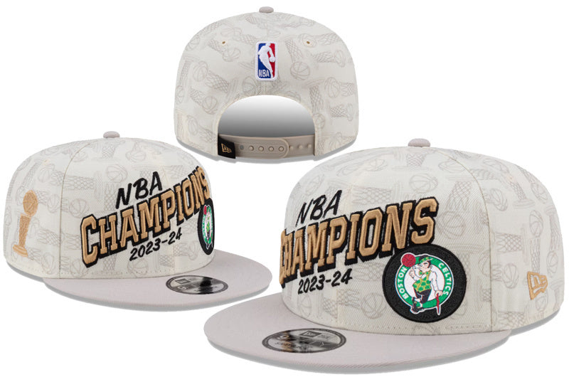 Boston Celtics White/Light Gray NBA Champions 2023-24 Boston Celtics 9FIFTY Snapback