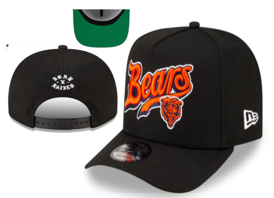 Chicago Bears Black/Orange Green UV Born x Raised x Chicago Bears 9FORTY Adjustable