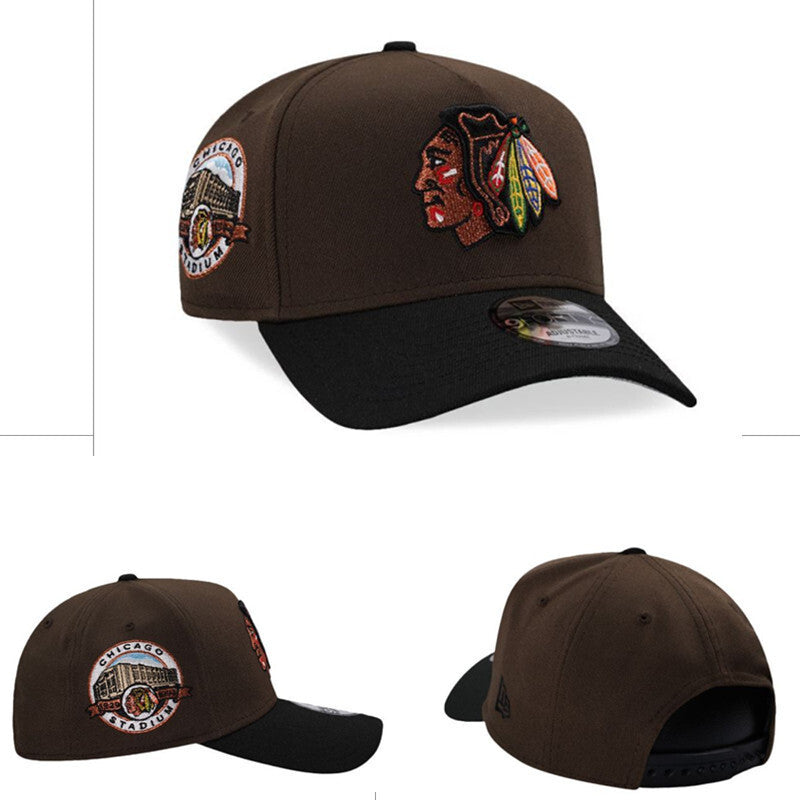 Chicago Blackhawks Brown/Black Chicago Stadium Commemorative Patch 9FORTY Adjustable