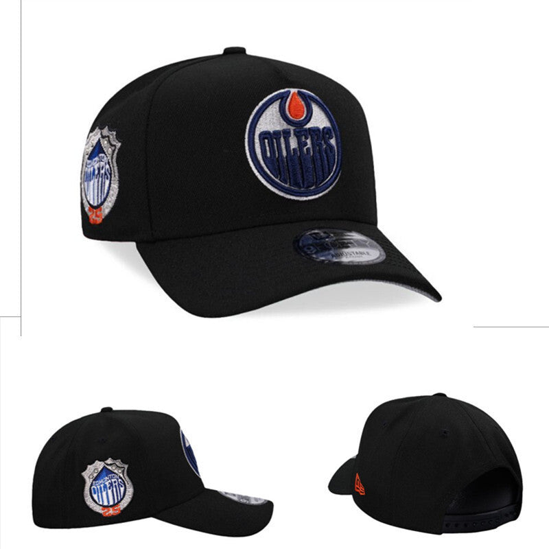 Edmonton Oilers Black/Navy NHL 25th Anniversary Patch ( Edition 9FORTY Adjustable
