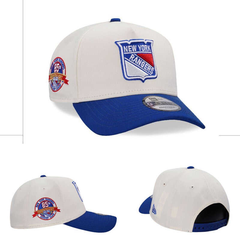 New York Rangers White/Royal Blue New York Rangers 85th Anniversary 9FORTY Adjustable