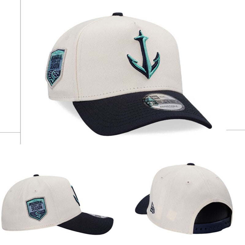 Seattle Kraken Cream/Navy Inaugural Season - Seattle Kraken 9FORTY Adjustable