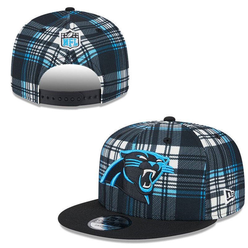 Carolina Panthers Navy/Black Plaid/Plaid Collection 9FIFTY Snapback
