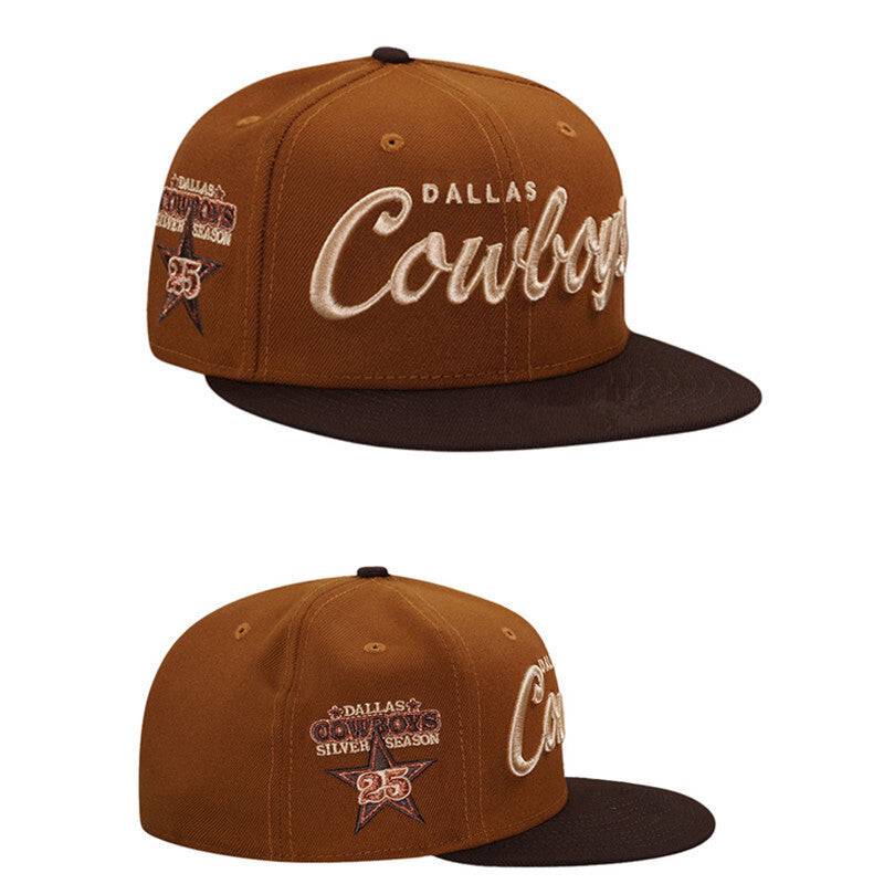 Dallas Cowboys Caramel/Dark Brown Dallas Cowboys Silver Season 25 59FIFTY Fitted