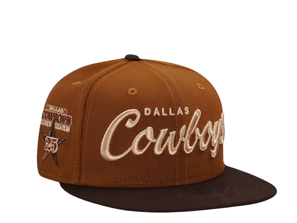 Dallas Cowboys Caramel/Dark Brown Dallas Cowboys Silver Season 25th Anniversary 59FIFTY Fitted