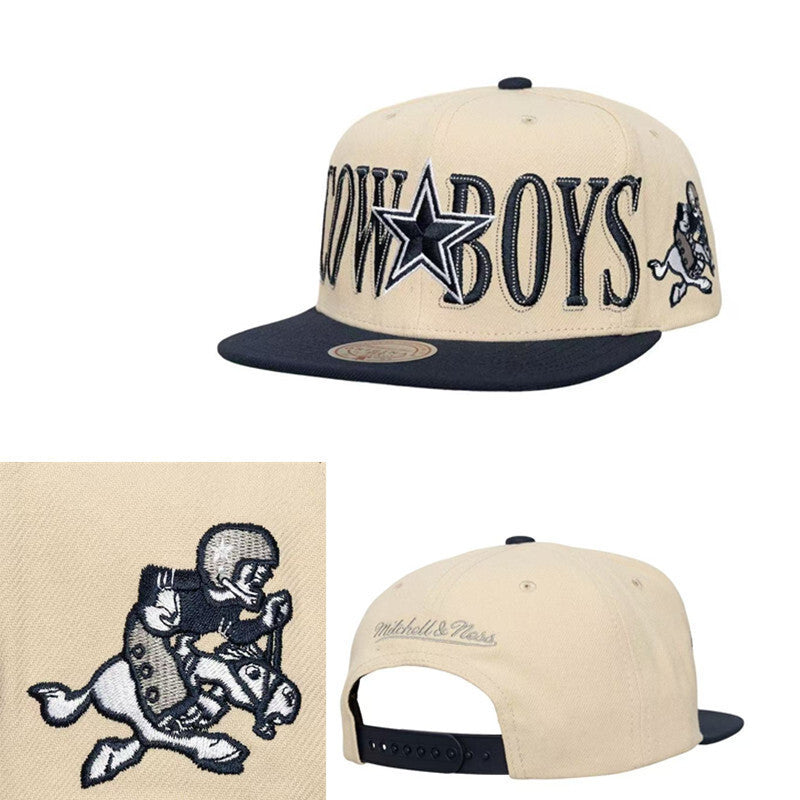 Dallas Cowboys Cream/Navy Mitchell & Ness Retro/Throwback Cowboys Snapback